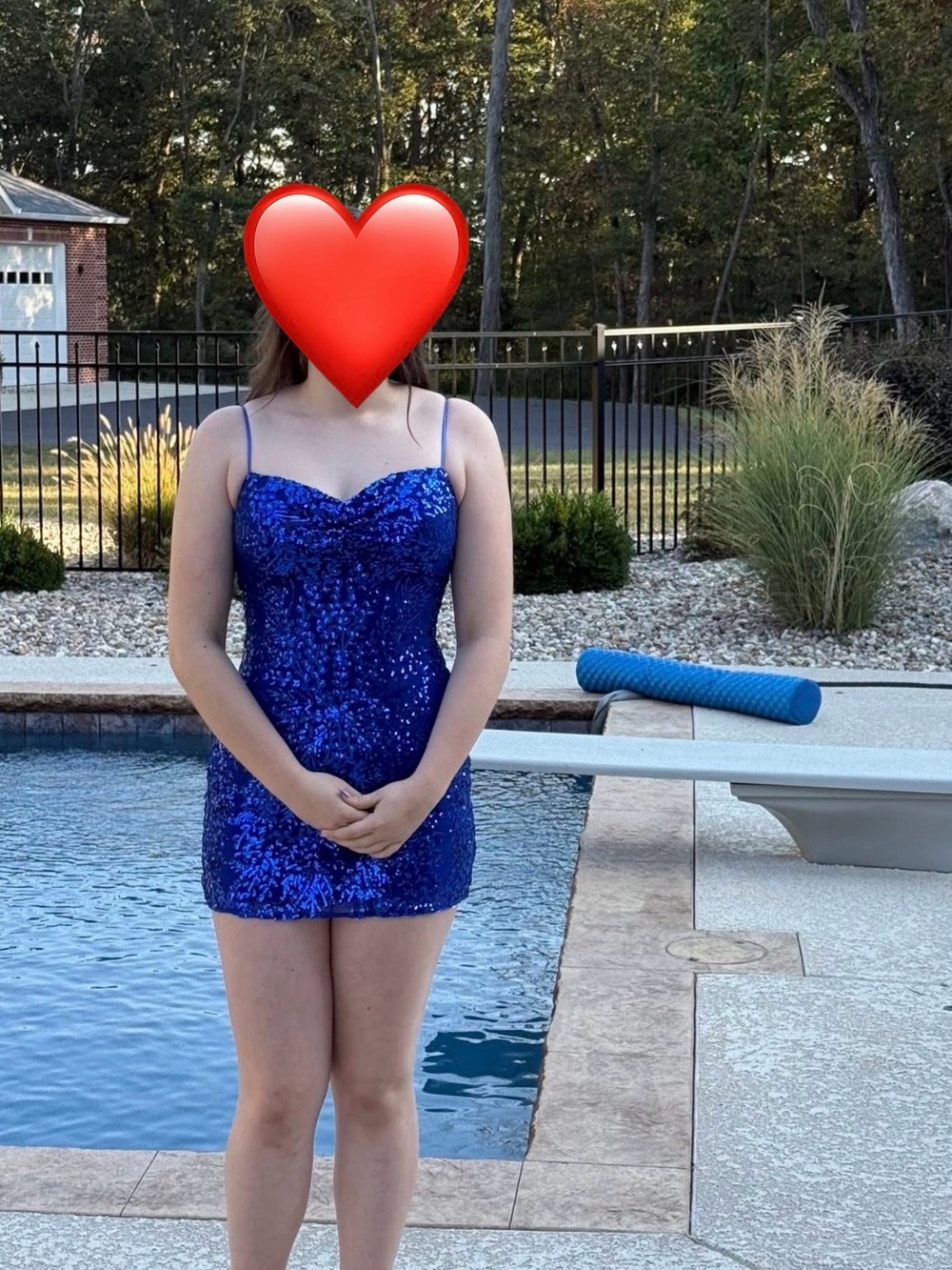 Sequin Mini Slip Dress - Royal Blue